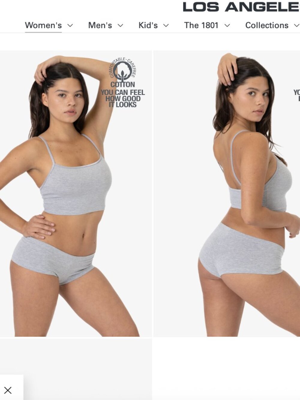 LOS ANGELES APPAREL Cotton Spandex Jersey Hot Shorts BLACK AND GEY PAIR XS